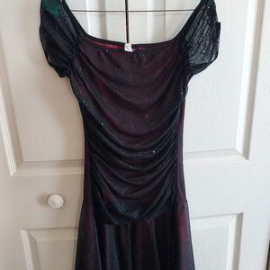 Taboo Dress Black with Burgundy Slip